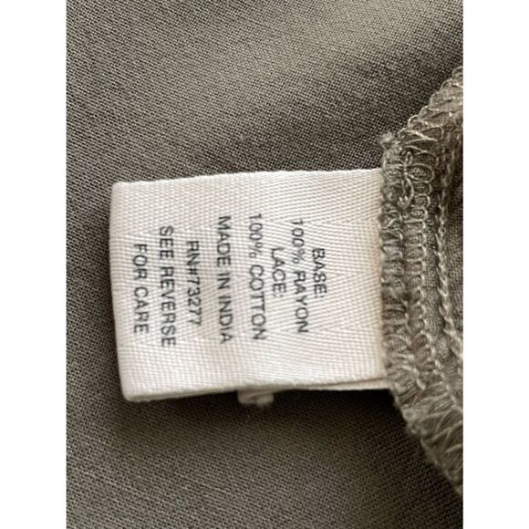 MUDD WOMENS TANK TOP CROCHET LACE CROPPED ARMY GREEN S - Picture 6 of 6